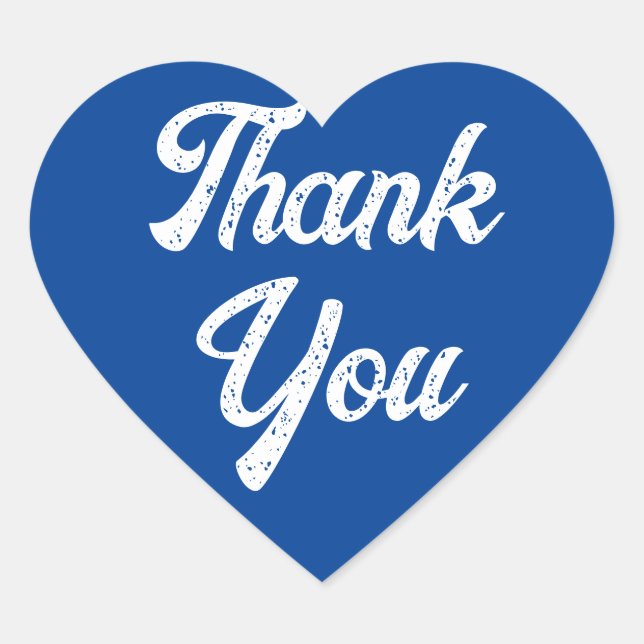 Adesivo Coração Coração Azul Obrigado Sticker (Frente)