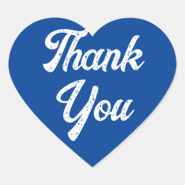 Adesivo Coração Coração Azul Obrigado Sticker