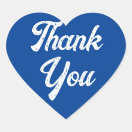 Adesivo Coração Coração Azul Obrigado Sticker