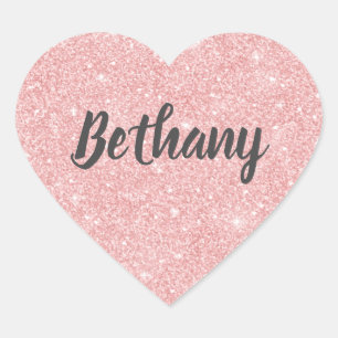 Adesivo Coração Coração brilhante rosa