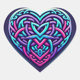 Adesivo Coração Coração Celta com Fundo Azul