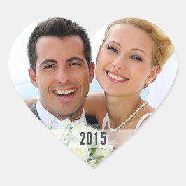 Adesivo Coração Coração com Vinheta de Envelope Fotográfico de Ano