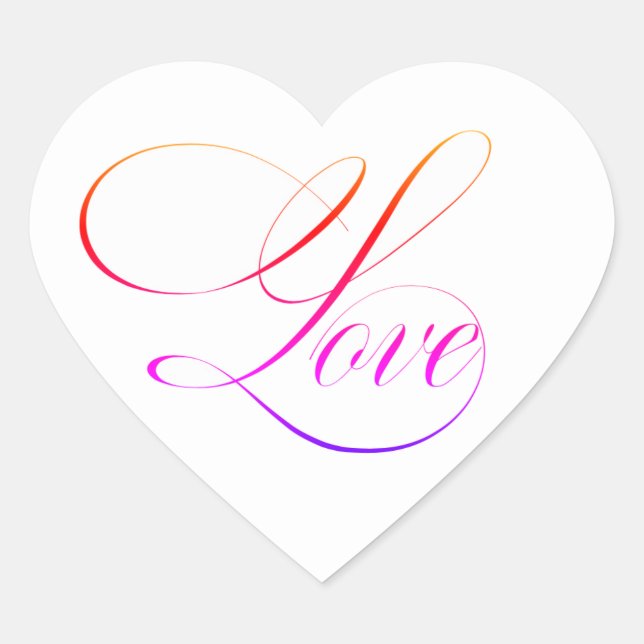 Adesivo Coração Coração cor-de-rosa (Frente)