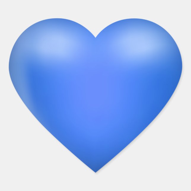 Adesivo Coração Coração de Amor Azul 3D (Frente)