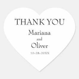 Adesivo Coração Coração de Casamento Branco Negro Minimalista da F