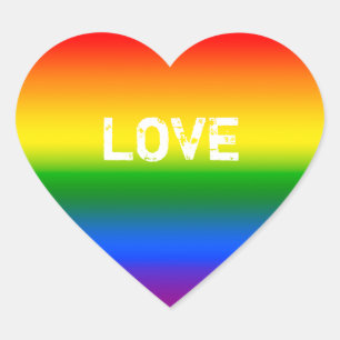 Adesivo Coração Coração de Conversa de Amor do Rainbow Ombre