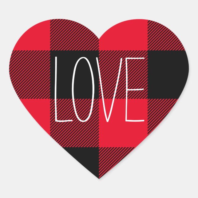 Adesivo Coração Coração de Conversa de Verificação de Buffalo Verm (Frente)