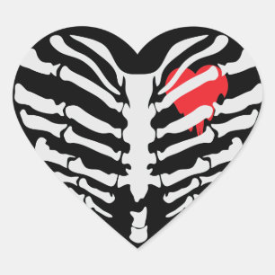 Adesivo Coração Coração de esqueleto