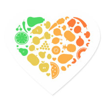 Coração de frutas e vegetais - Presente de Vegan E