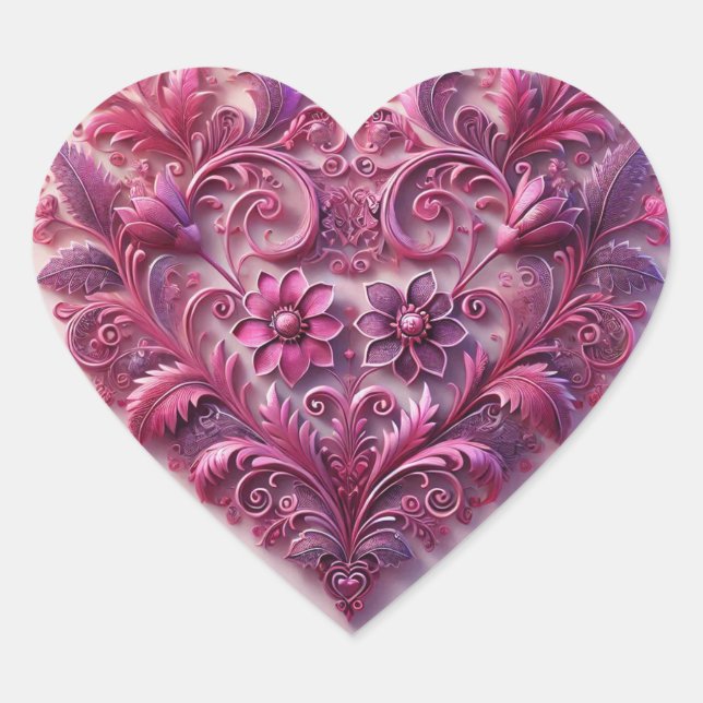 Adesivo Coração Coração de Lavandas Rolante (Frente)