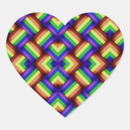 Adesivo Coração Coração de Padrão de orgulho gay