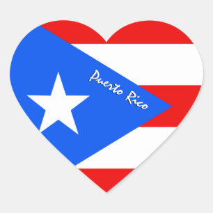 Adesivo Coração Coração de Porto Rico, Bandeira Patriótica de Port