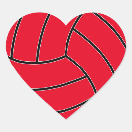 Adesivo Coração Coração de Voleibol de Cor Personalizada
