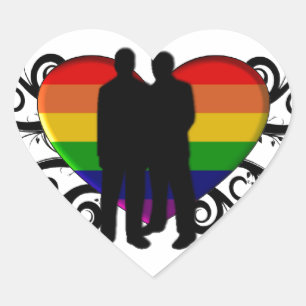 Adesivo Coração Coração do orgulho gay para homens