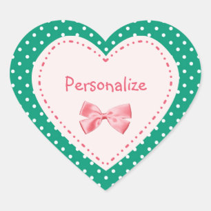 Adesivo Coração Coração do verde esmeralda com nome