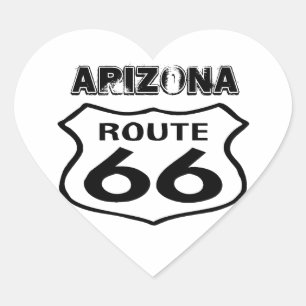 Adesivo Coração Coração gasto da arizona do estado da rota 66 do
