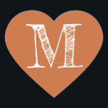Adesivo Coração Coração Laranja Queimado Monograma Minimalista Ini<br><div class="desc">Adesivo de monograma minimalista de coração laranja queimado com uma letra serifada branca texturizada centrada em um coração laranja queimado quente. O tom terroso, inspirado no outono, adiciona um toque refinado de cor ao papelaria de casamento, selos de envelope, celebrações de outono, etiquetas de favor e embrulho de presente. Um...</div>
