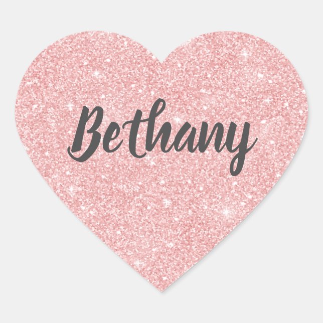 Adesivo Coração Coração Luminoso Rosa Elegante (Frente)