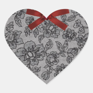Adesivo Coração Coração Preto Lace 1