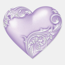 Adesivo Coração Coração Rolar Lilac w Branco