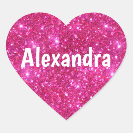 Adesivo Coração Coração Rosa-Brilhante