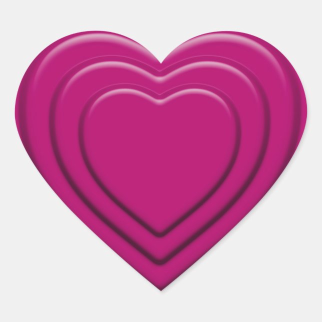 Adesivo Coração Coração rosa embutido (Frente)