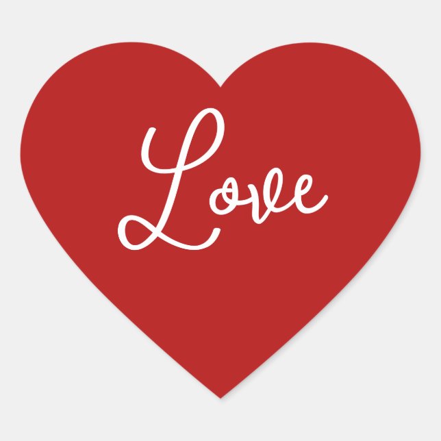 Adesivo Coração Coração Vermelho ''AMOR'' para o Namorados (Frente)