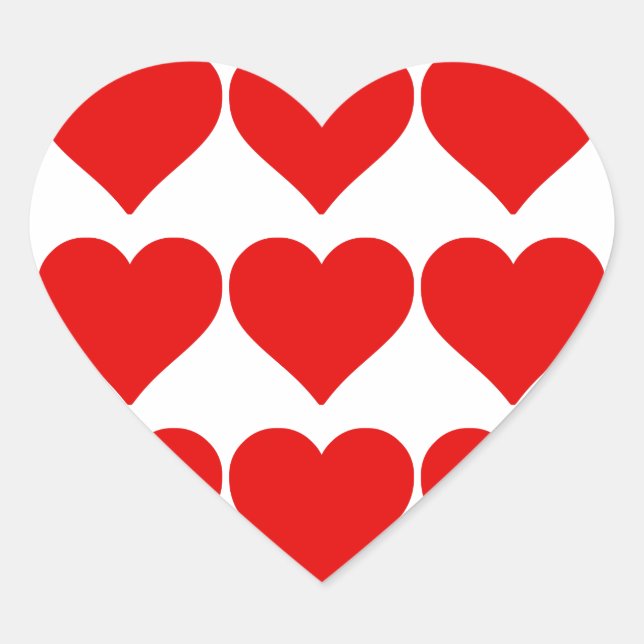 Adesivo Coração Coração Vermelho em Forma de Amor Clássico Simples (Frente)