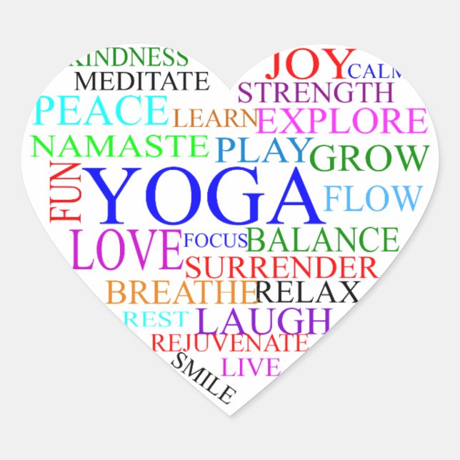Adesivo Coração Coração - Yoga Sticker (Frente)