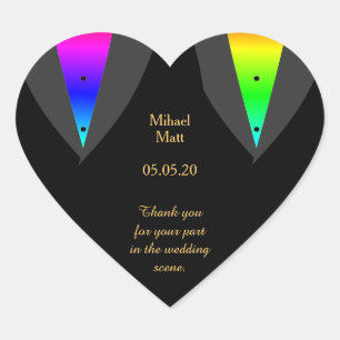 Adesivo Coração Corações Agitados com Gay de Orgulho Vestido