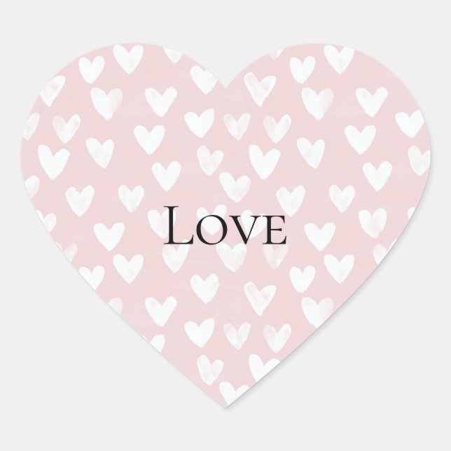 Adesivo Coração Corações Brancos Rosa Menina  (Frente)
