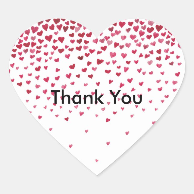 Adesivo Coração Corações Caindo Aquarela (Frente)