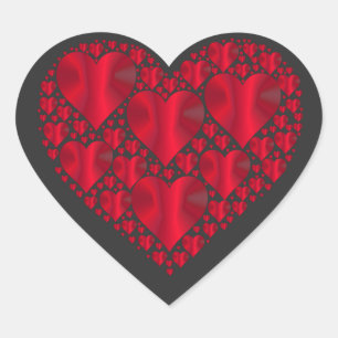 Adesivo Coração Corações, corações vermelhos e brilhantes.