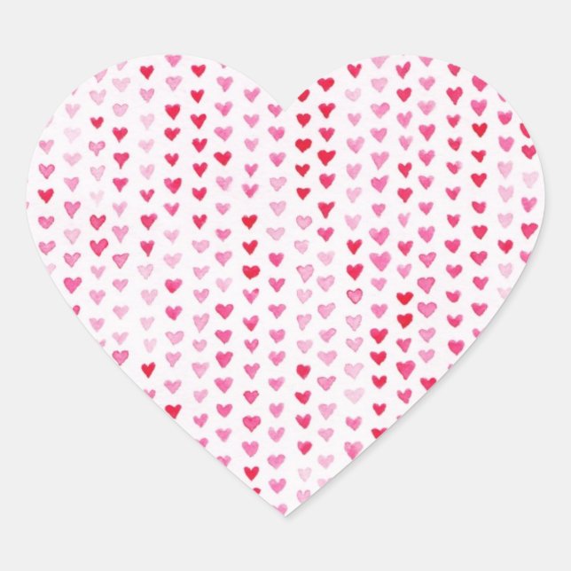 Adesivo Coração Corações de Aquarela (Frente)