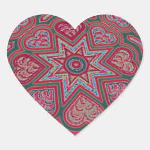 Adesivo Coração Corações de Arte Vermelha