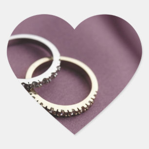 Adesivo Coração Corações de Casamento Anéis de Casamento Silver
