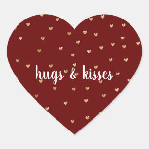 Adesivo Coração Corações de Glama Vermelho Dourado