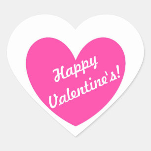 Adesivo Coração Corações de polca cor-de-rosa da Fuchsia em branco