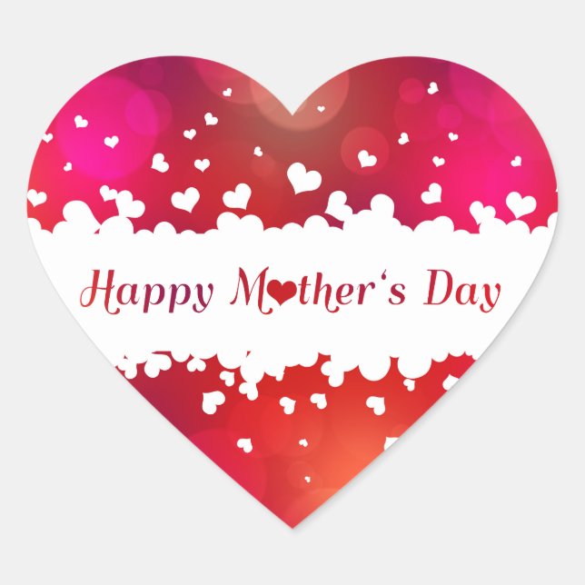 Adesivo Coração Corações Dias de as mães Felizes e Adoráveis (Frente)
