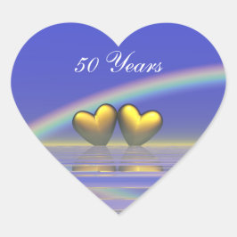 Adesivo Coração Corações do Ouro do 50º aniversário