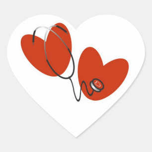 Adesivo Coração Corações e t-shirt e presentes do estetoscópio