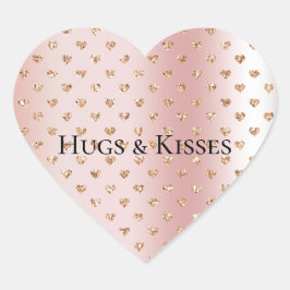 Adesivo Coração Corações Luminosas Douradas com Rosa Blush