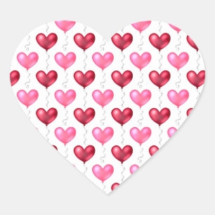 Adesivo Coração Corações Rosa e Vermelhos Dia dos Namorados Amor