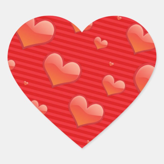 Adesivo Coração Corações Vermelhos. (Frente)