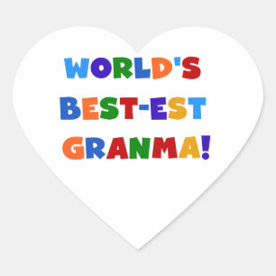 Adesivo Coração Cores brilhantes do Melhor-est Granma do mundo