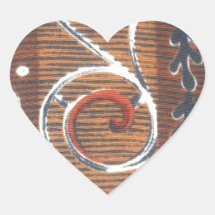 Adesivo Coração Cores de Motif de Ornamento Tradicional em Vintage