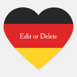 Adesivo Coração Cores de Sinalizador Alemão Vermelho Negro Dourado