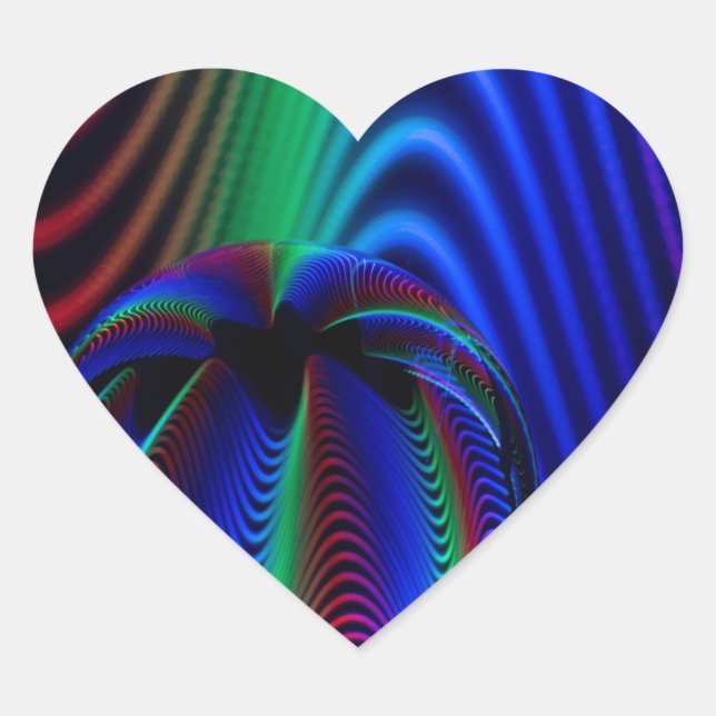 Adesivo Coração Cores do cristal (Frente)