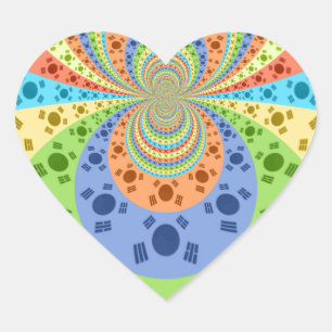 Adesivo Coração Cores Tradicionais do ouro Vermelho Africano