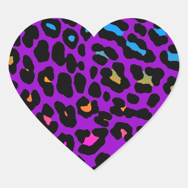 Adesivo Coração Corey Tiger 80s Manchas-Leopardo (Roxo) (Frente)